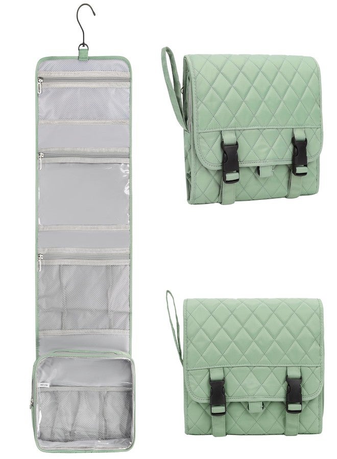 Relavel Travel Hanging Toiletry Bag for Men Women Travel Kit Shaving Bag Waterproof Large Makeup Bag Wash Bag Makeup Organizer Cosmetic Case for Bathroom Shower Green Pro - Image 1